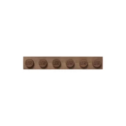 LEGO® 1x6 boghylde, mørkbejdset eg