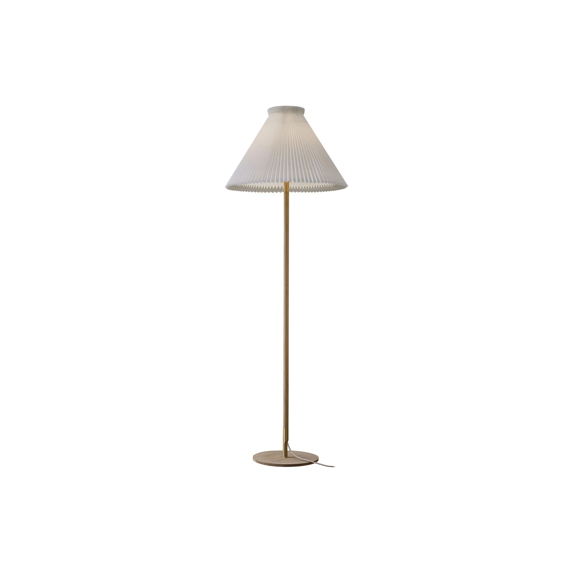 Le Klint 328 gulvlampe med standardskærm, sæbebehandlet eg