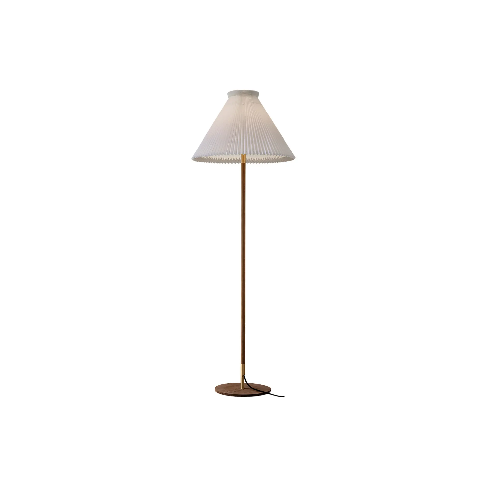 Le Klint 328 gulvlampe med standardskærm, røget eg