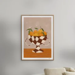Lemons & Oranges in Checkered Vase