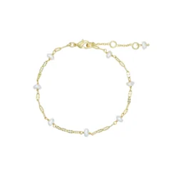 Lina armbånd, guldbelagt/white pearls