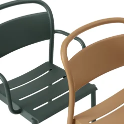Linear Steel Armchair, dark green