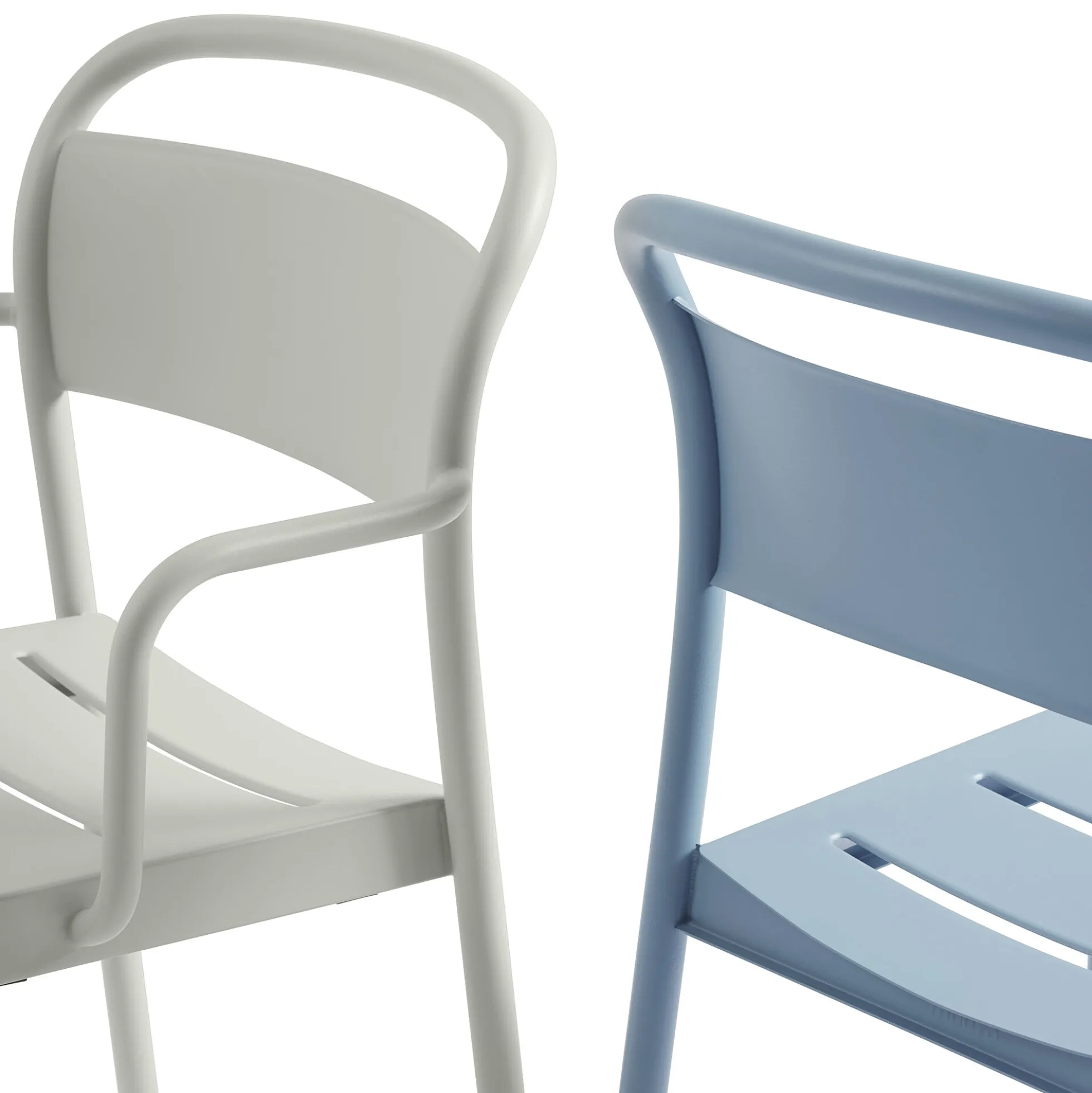 Linear Steel Armchair, pale blue