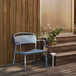 Linear Steel Lounge Armchair, pale blue