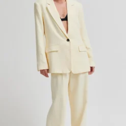 Lino New Fit Blazer, alabaster gleam