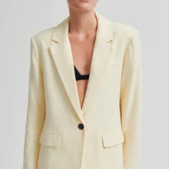 Lino New Fit Blazer, alabaster gleam