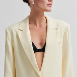 Lino New Fit Blazer, alabaster gleam