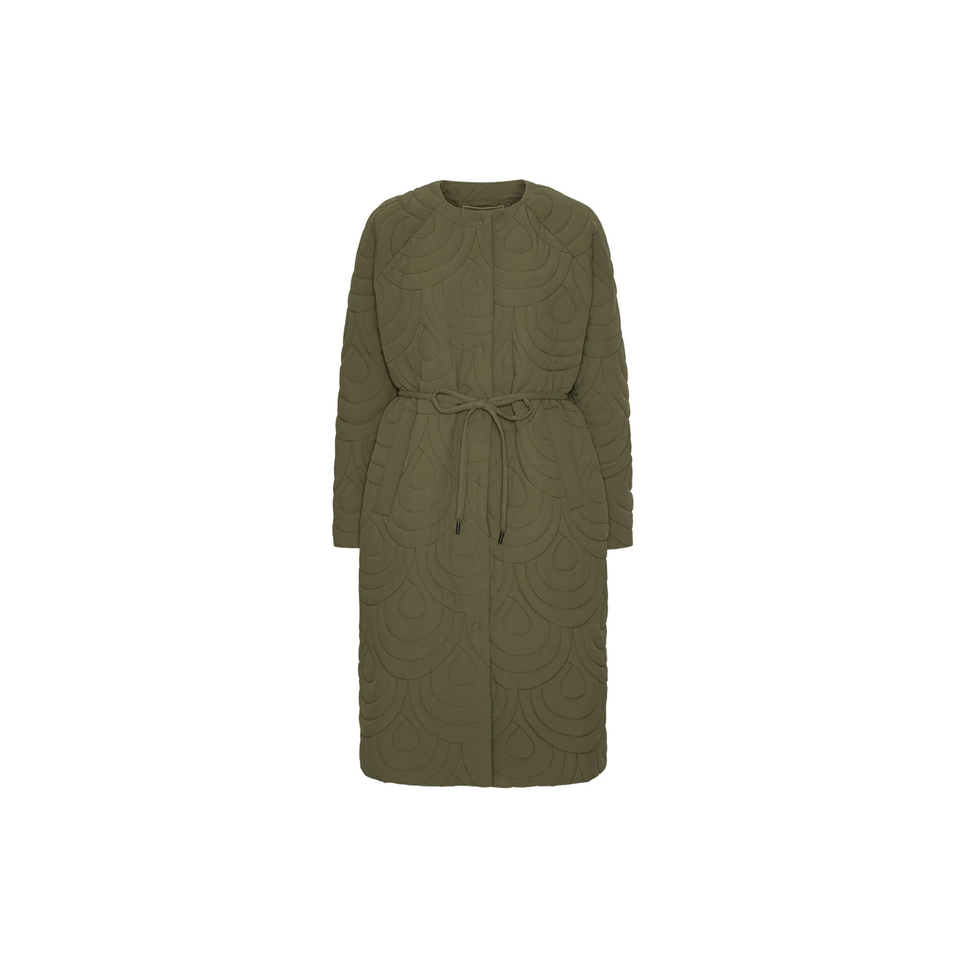 Long Quilted Jacket, olive night