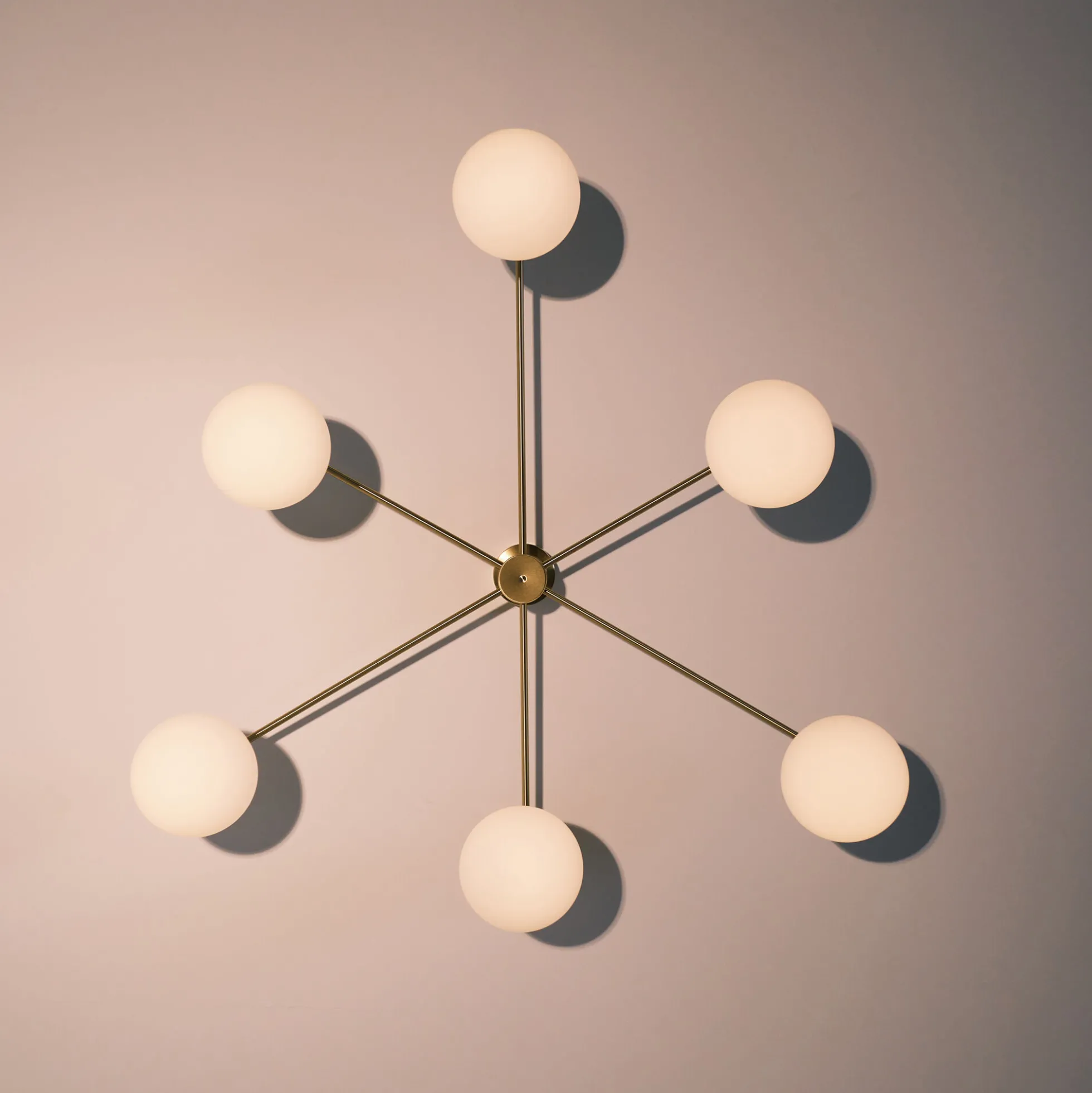 Lord Asymmetric Ceiling, brass/opal