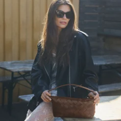LotusMBG Bag, Woven, cognac