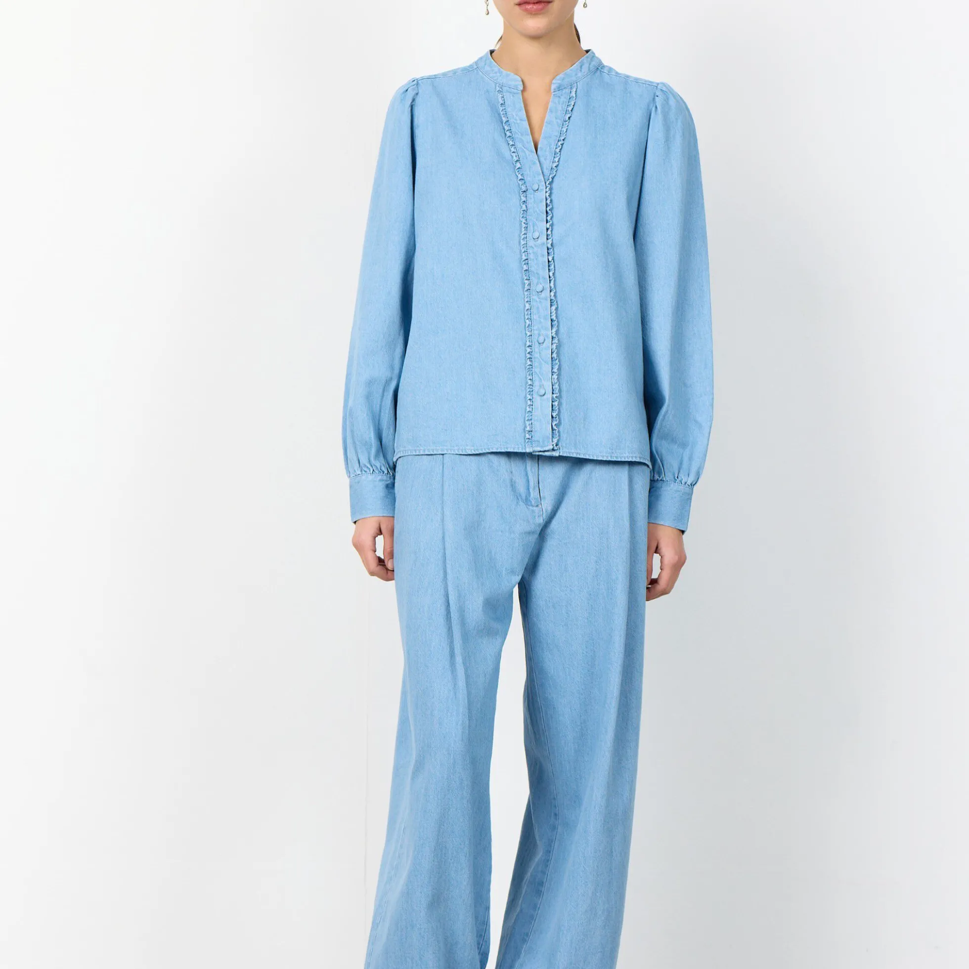 LR-PIETTA 5 Bukser, mid blue denim