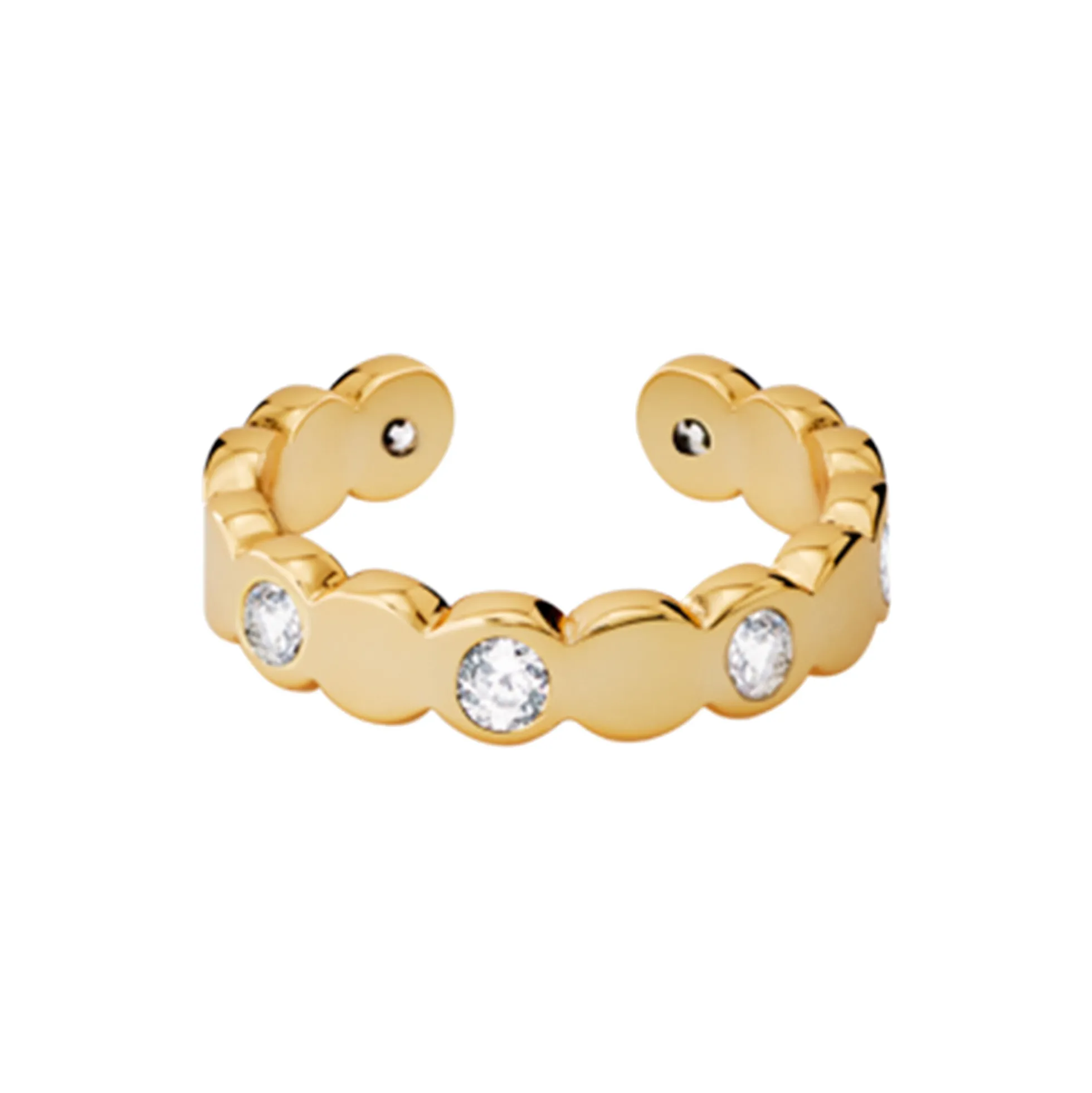 LUMI ring, light gold/zirconia