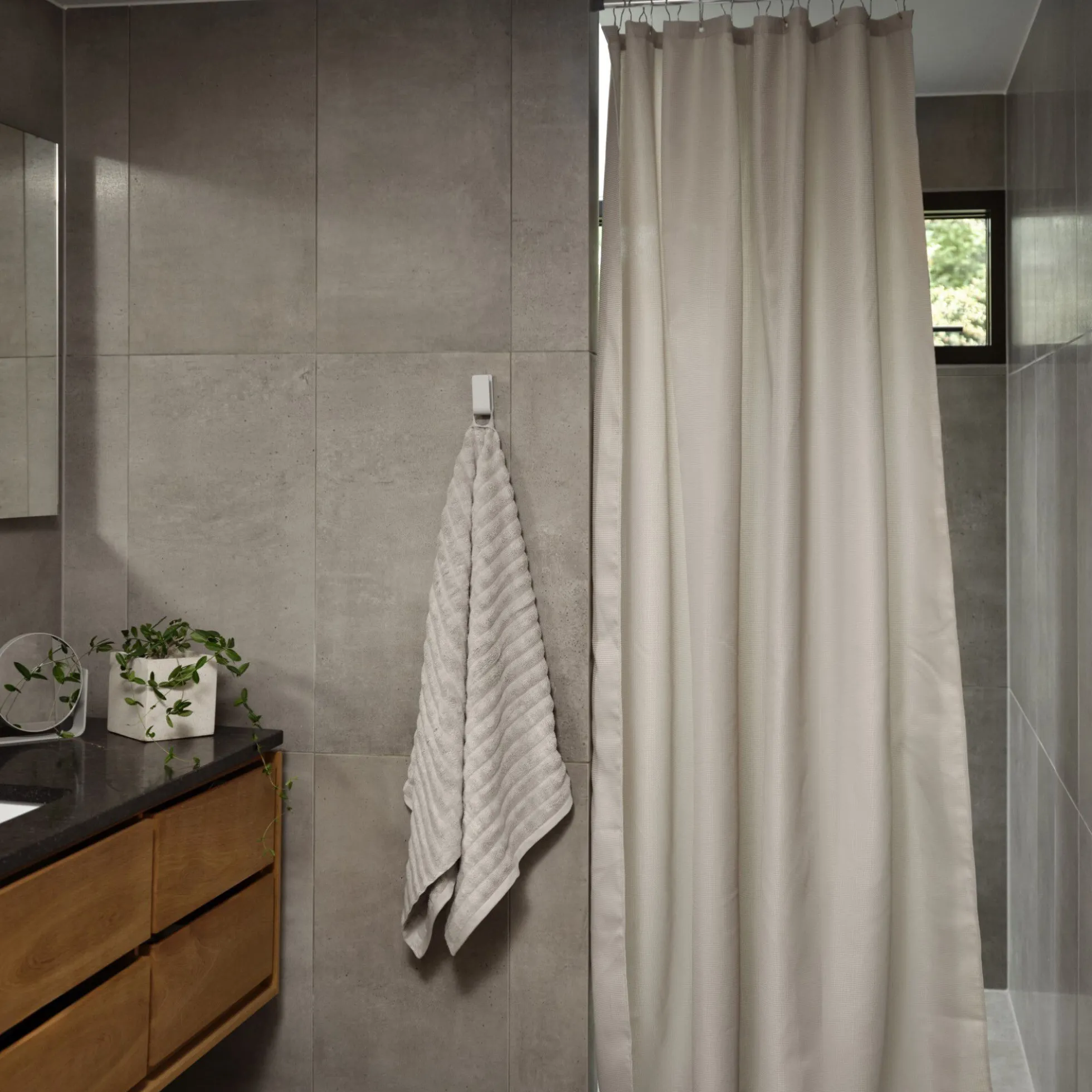 Lux badeforhæng, soft grey