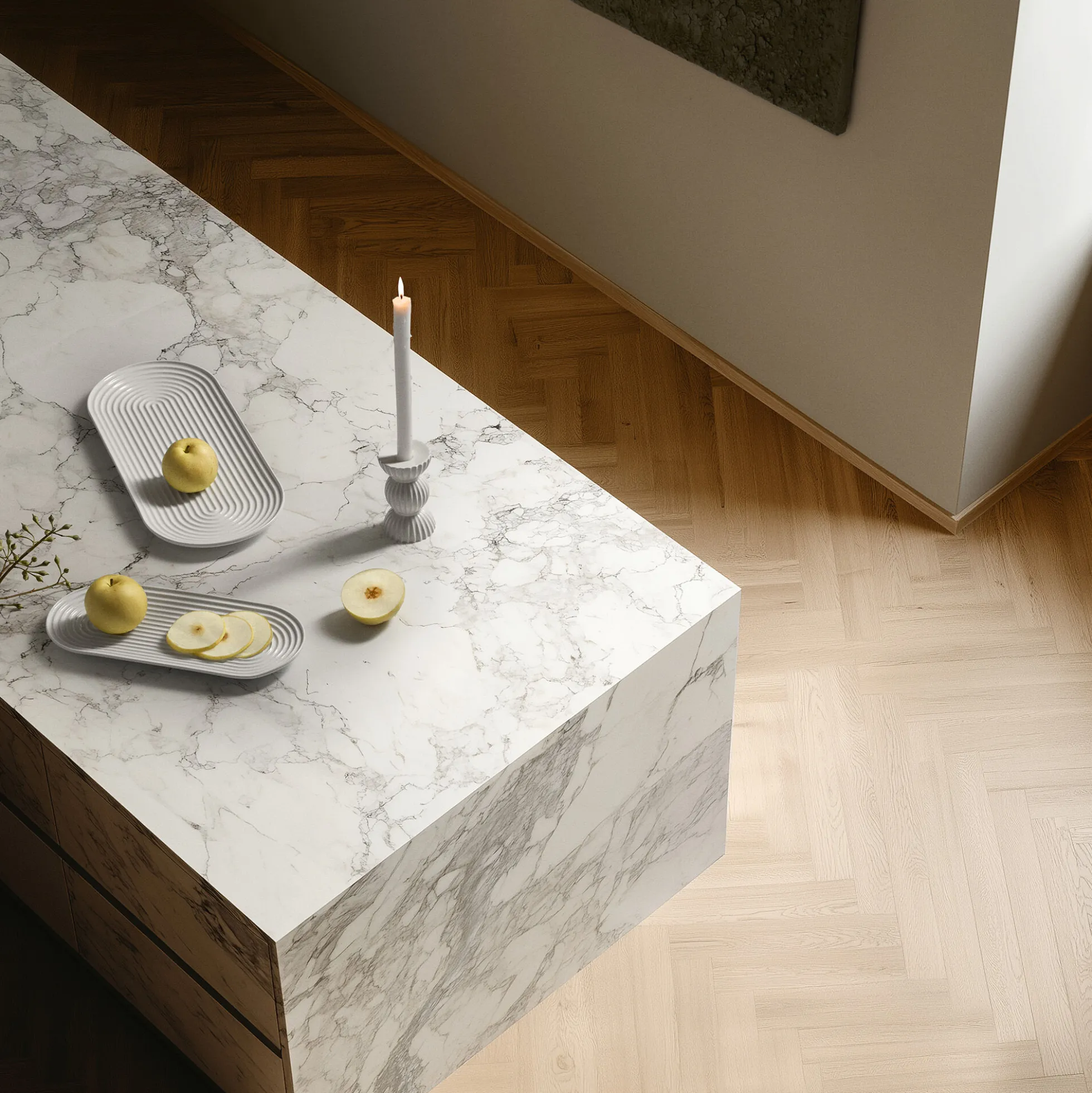 Lyngby Tura Ovalt serveringsfad Small
