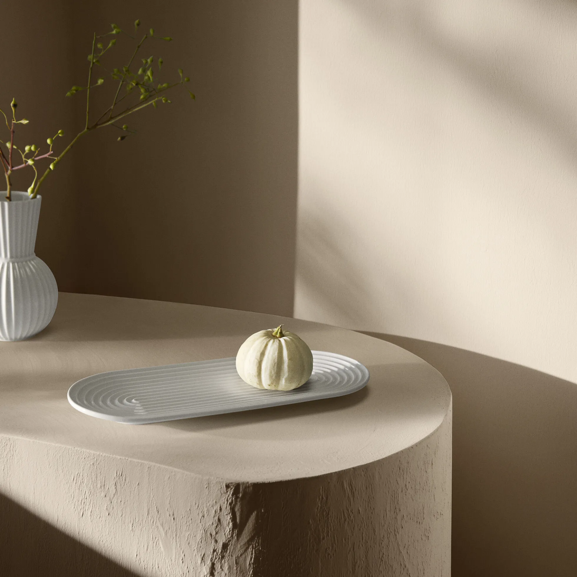 Lyngby Tura Ovalt serveringsfad Small