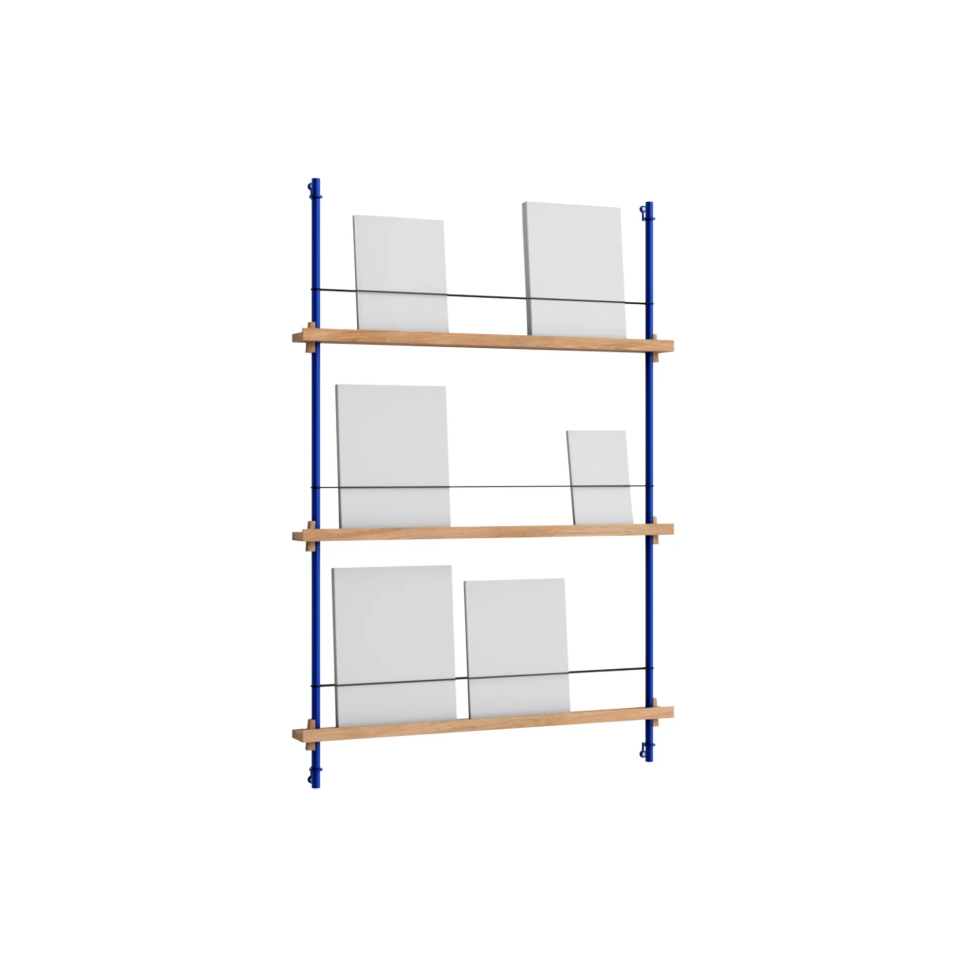 Magazine Shelving Medium, oak/deep blue