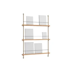 Magazine Shelving Medium, oak/warm grey