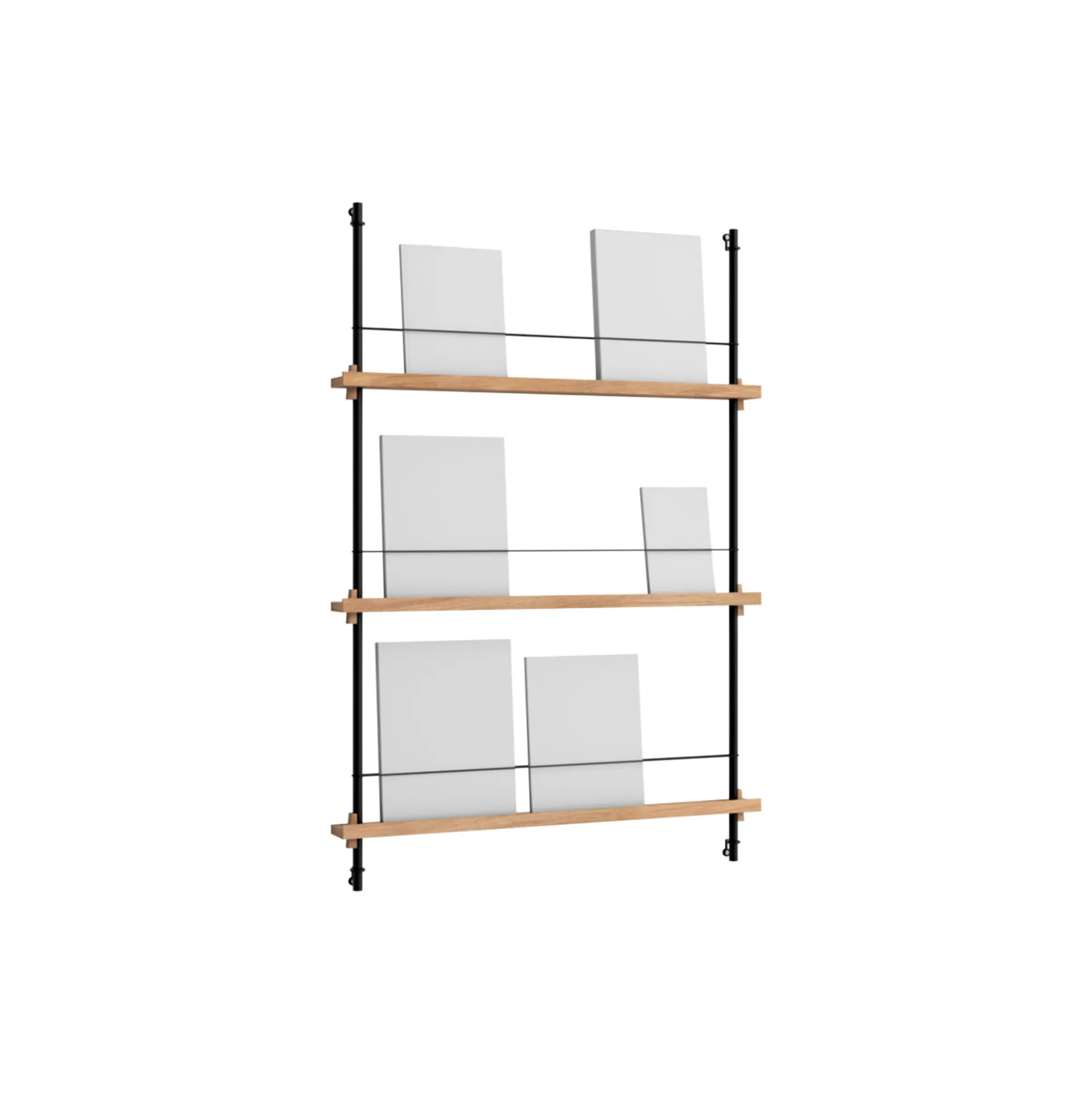 Magazine Shelving Medium, oak/black
