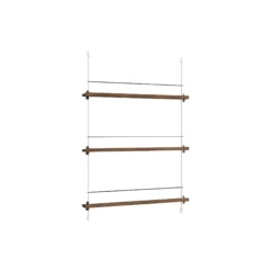 Magazine Shelving Medium, smoked oak/white