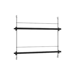 Magazine Shelving Small, black/stainless steel