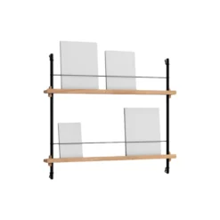 Magazine Shelving Small, oak/black