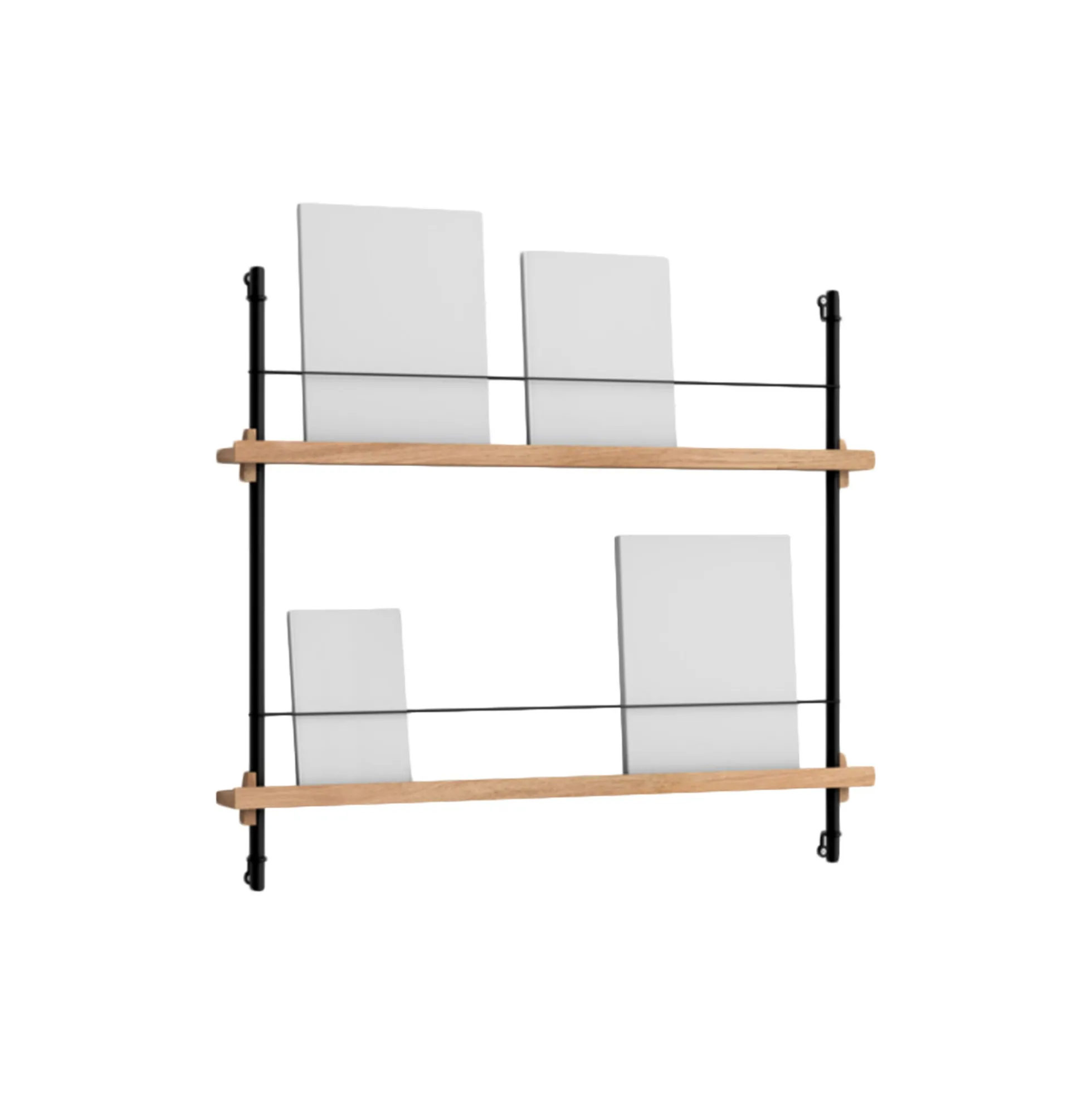 Magazine Shelving Small, oak/black