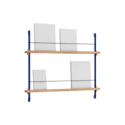 Magazine Shelving Small, oak/deep blue