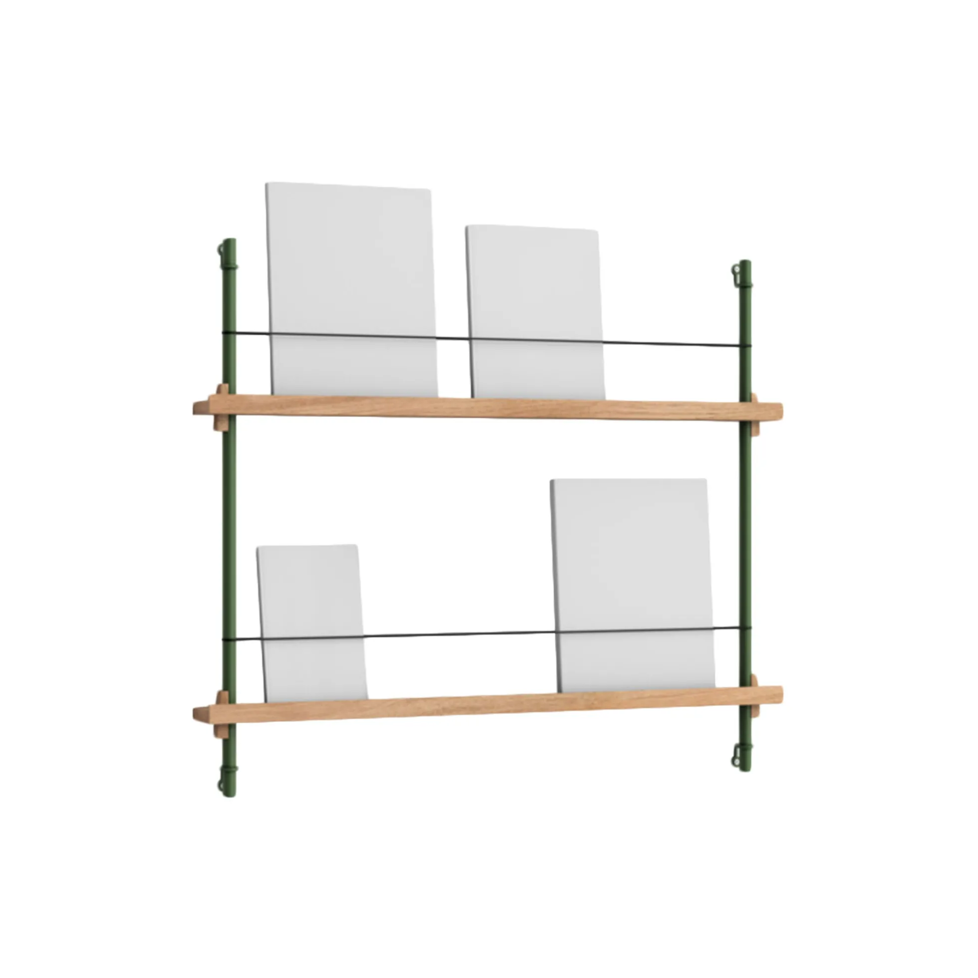 Magazine Shelving Small, oak/pine green