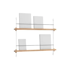 Magazine Shelving Small, oak/white