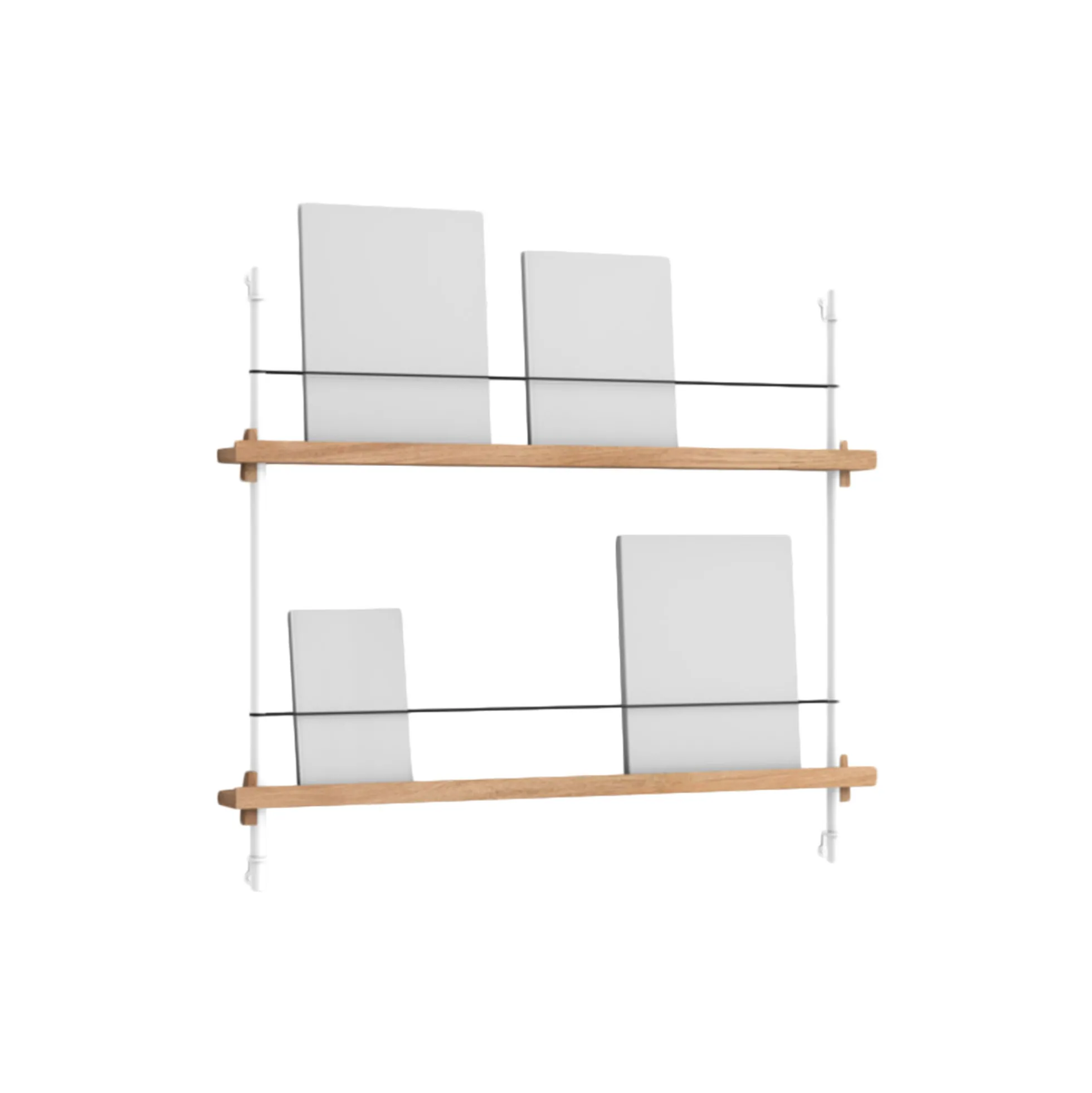 Magazine Shelving Small, oak/white
