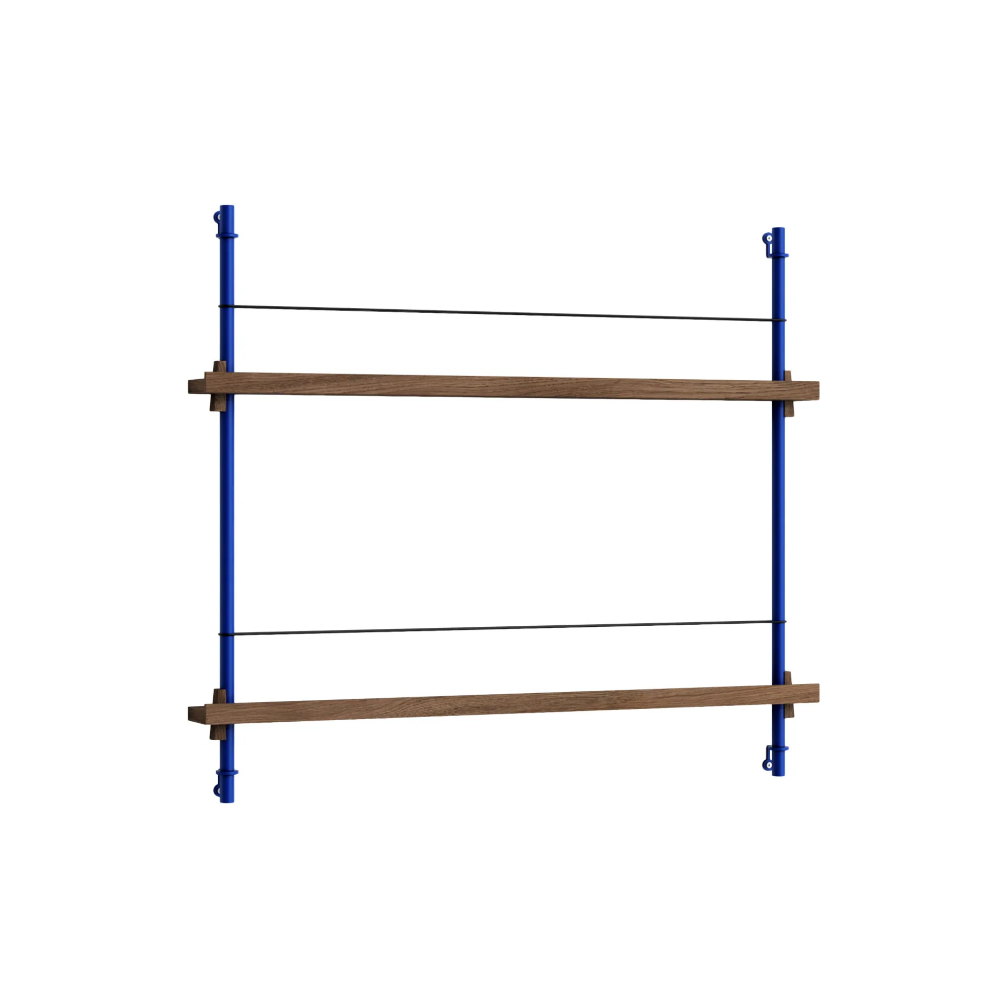 Magazine Shelving Small, smoked oak/deep blue