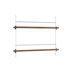 Magazine Shelving Small, smoked oak/white