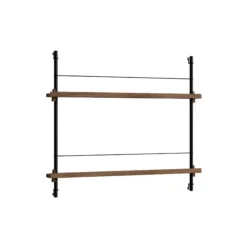 Magazine Shelving Small, smoked oak/black