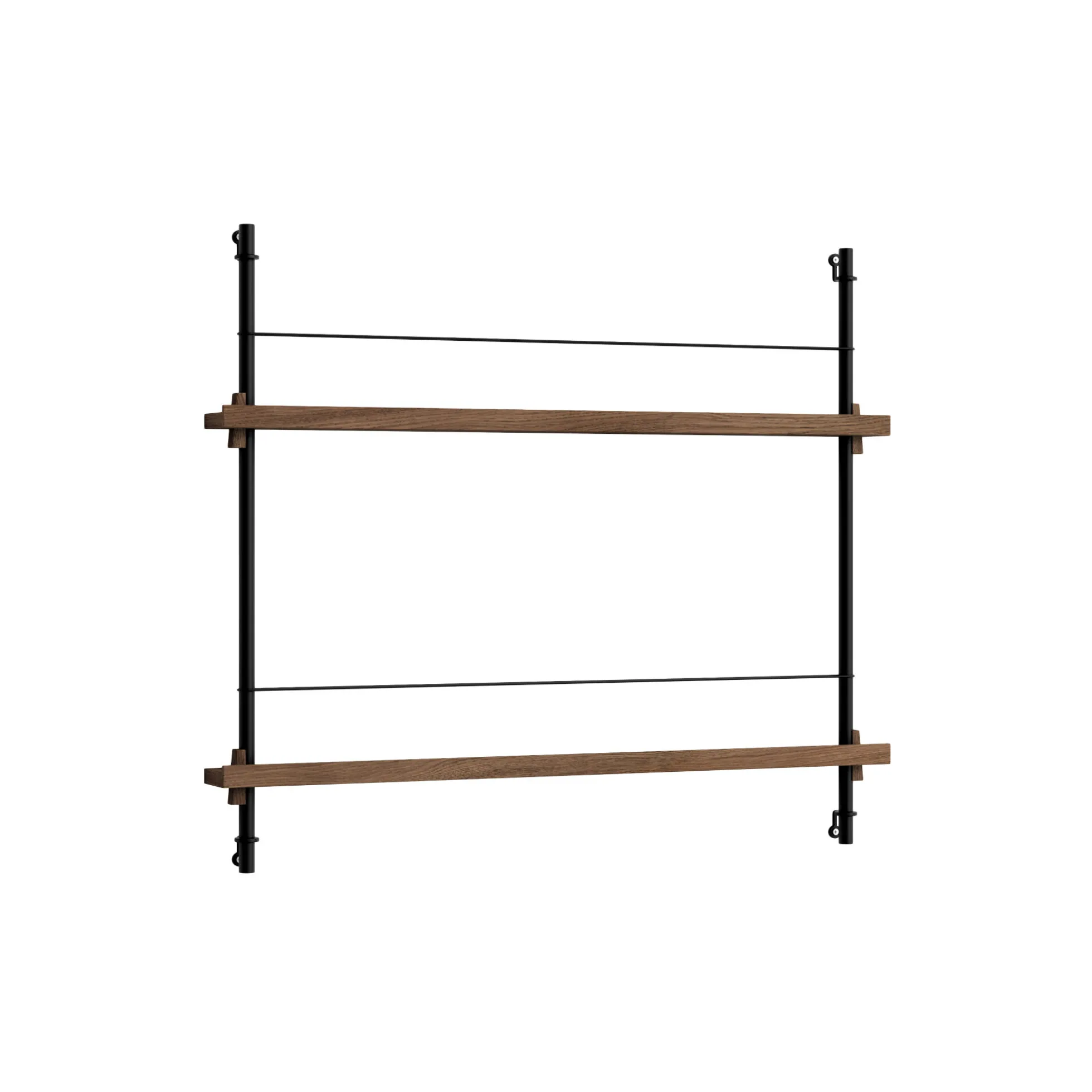 Magazine Shelving Small, smoked oak/black