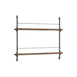 Magazine Shelving Small, smoked oak/pine green