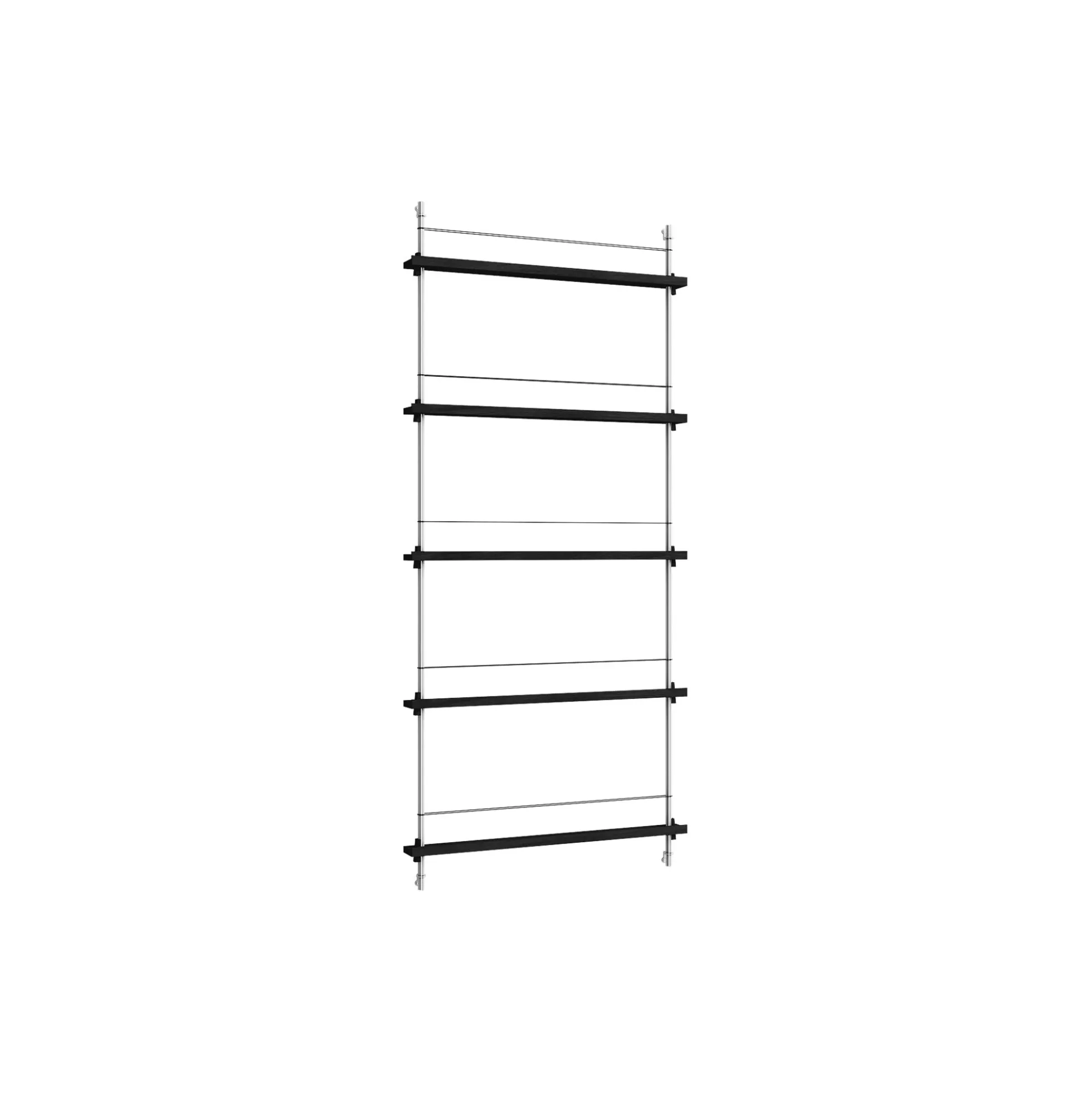 Magazine Shelving Tall, black/stainless steel