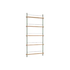 Magazine Shelving Tall, oak/pine green