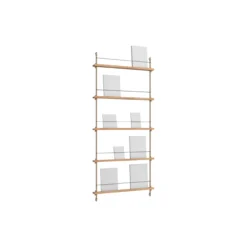 Magazine Shelving Tall, oak/warm grey