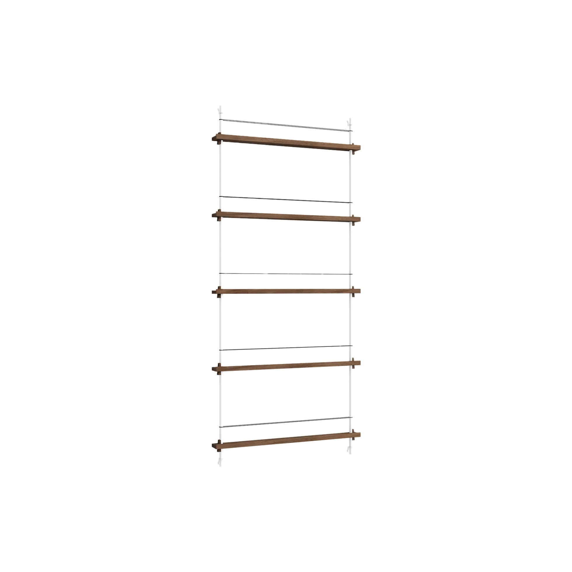 Magazine Shelving Tall, smoked oak/white