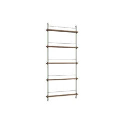 Magazine Shelving Tall, smoked oak/pine green