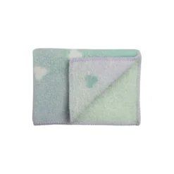 MELVIN Baby Size Throw, turquoise/lavender