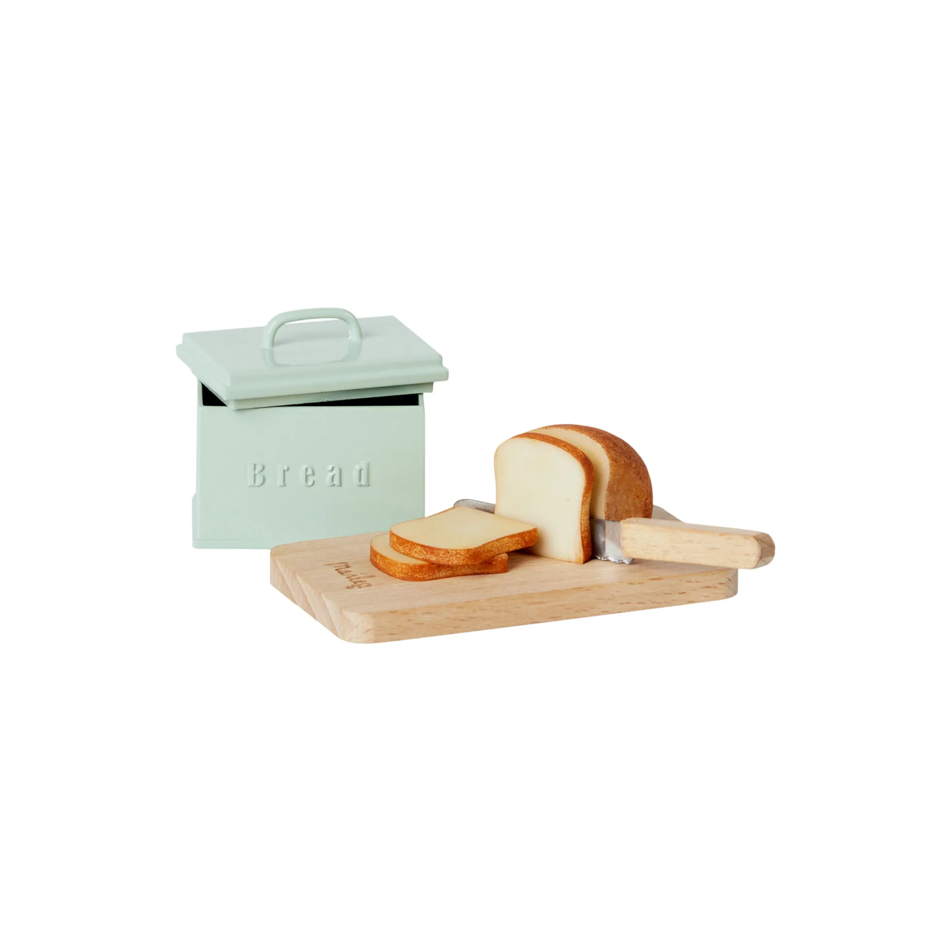 Miniature brødboks med tilbehør
