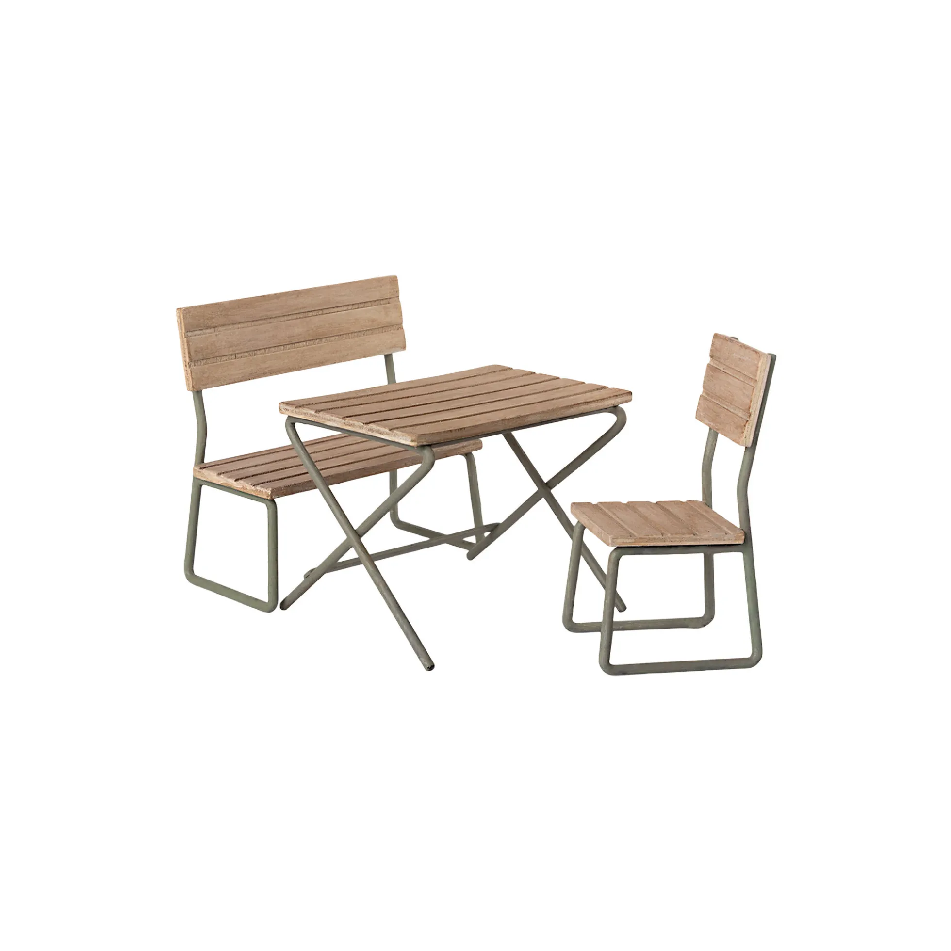 Miniature havesæt - bord med stol og bænk