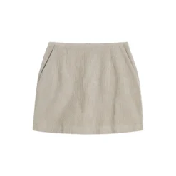 Mini Skirt Corduroy, silver