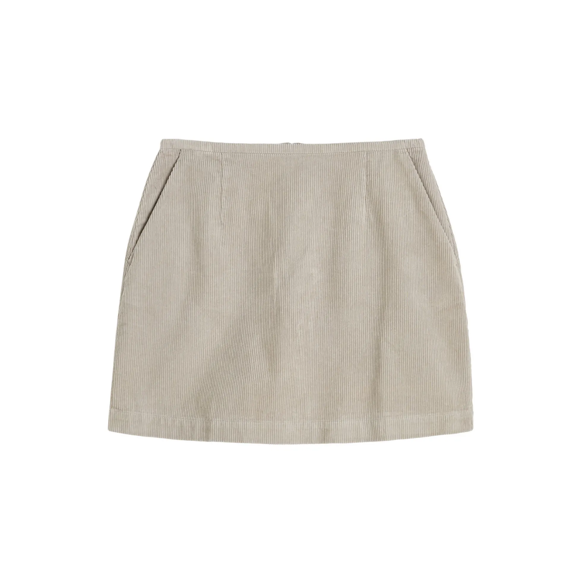 Mini Skirt Corduroy, silver