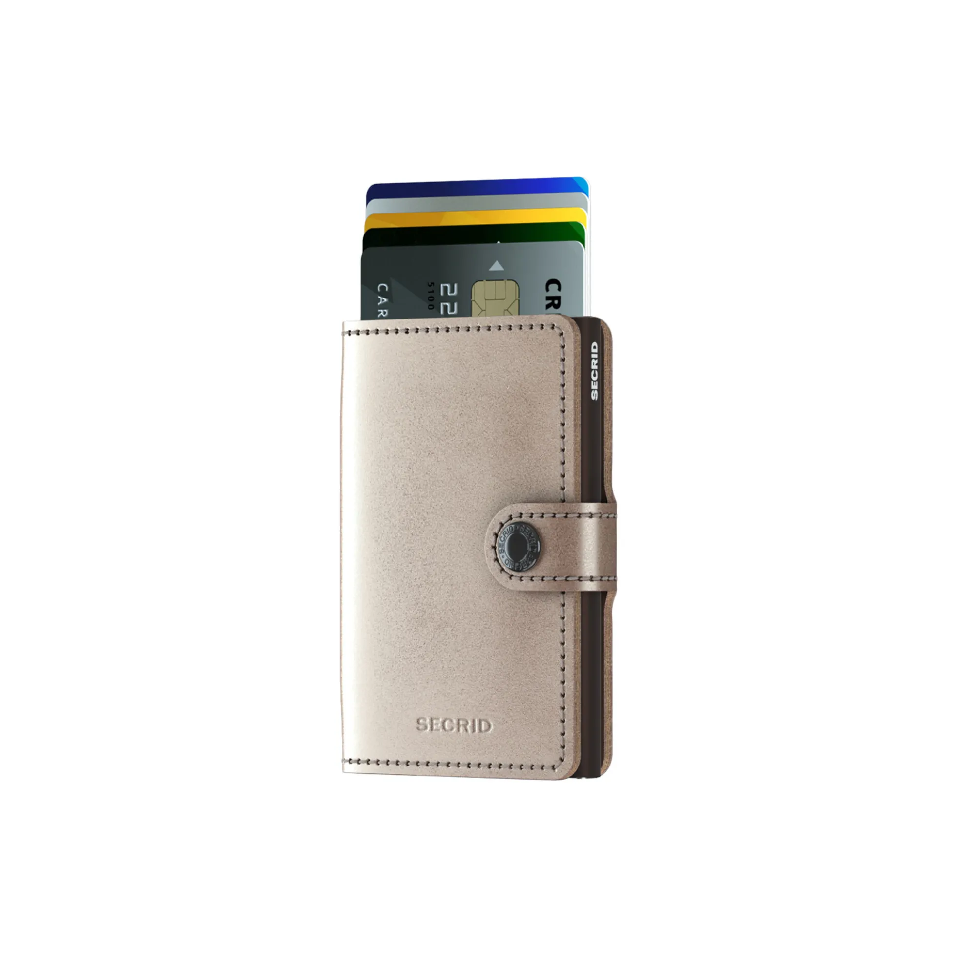 Miniwallet, metallic champagne/brown