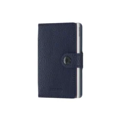 Miniwallet, vegetable tanned navy/silver