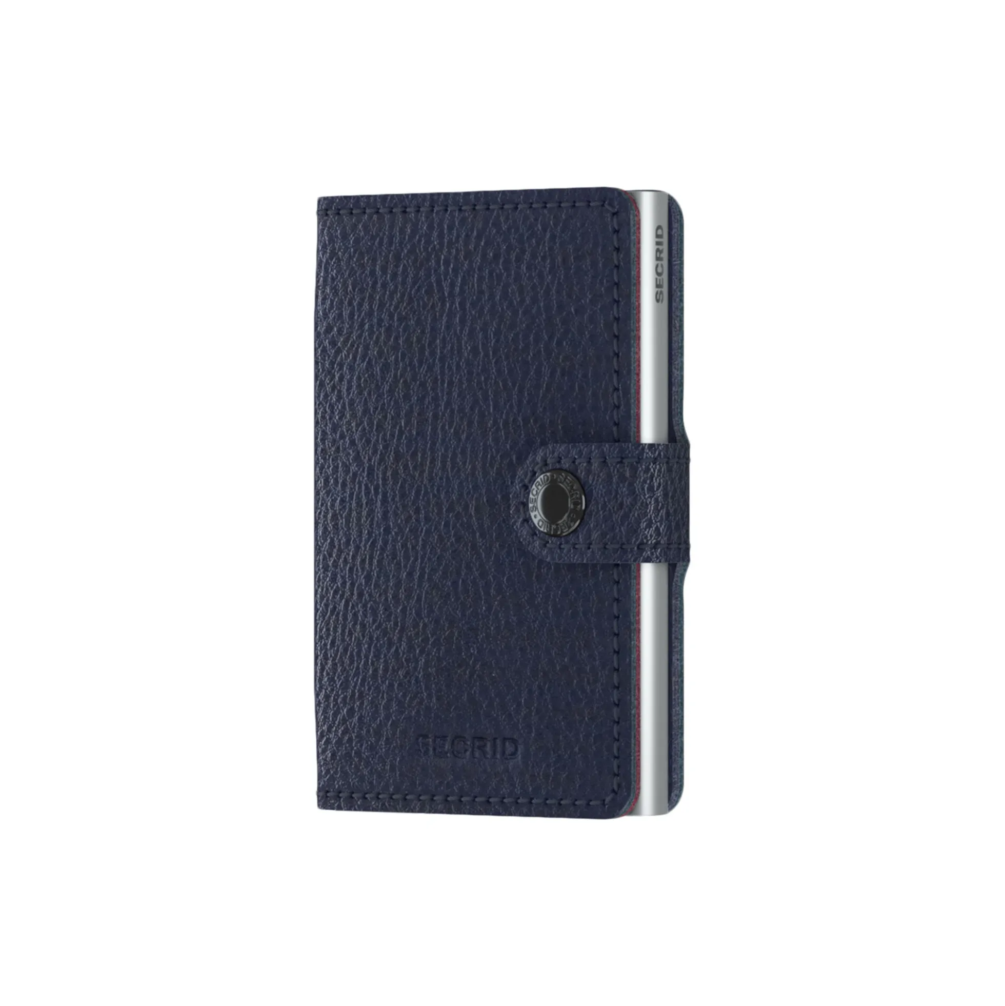 Miniwallet, vegetable tanned navy/silver