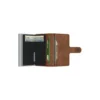 Miniwallet, vintage cognac/silver