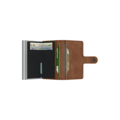Miniwallet, vintage cognac/silver